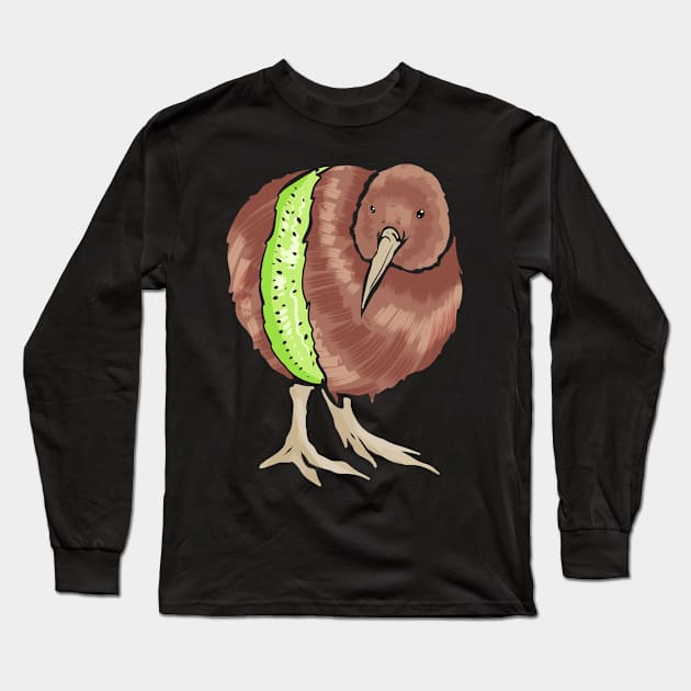 Kiwi Bird New Zealand Kiwi Long Sleeve T-Shirt by ChrisselDesigns